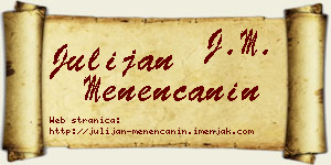 Julijan Menenćanin vizit kartica